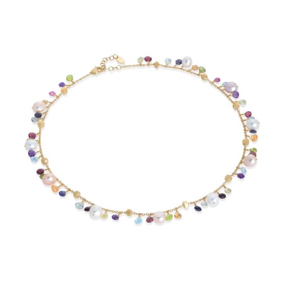 Marco Bicego 18K Yellow Gold Paradise Single Strand Mixed Stone Necklace - 16.5 inches
