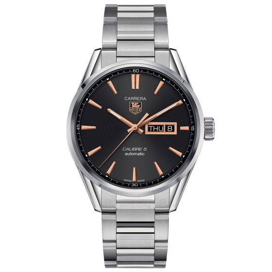 Tag Heuer 41mm Carrera Automatic Calibre 5 Day-Date Watch WAR201C.BA0723 - 1 Left
