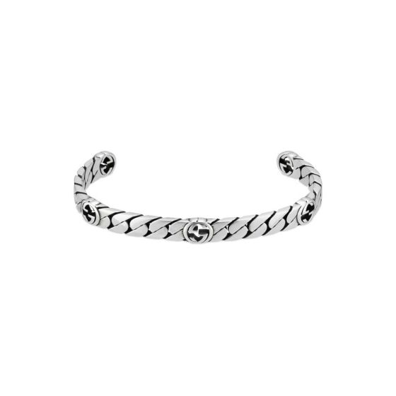 Gucci Sterling Silver Interlocking G 5 Station Bracelet