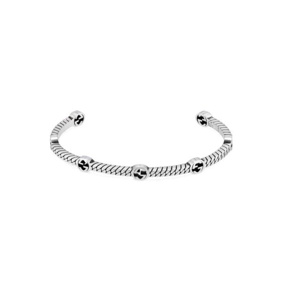 Gucci Sterling Silver Interlocking G 7 Station Bracelet 