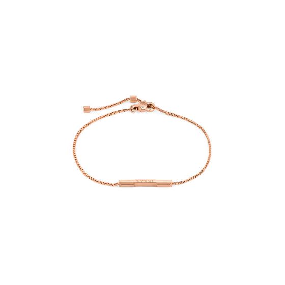 Gucci 18K Rose Gold Link To Love Bar Bracelet 