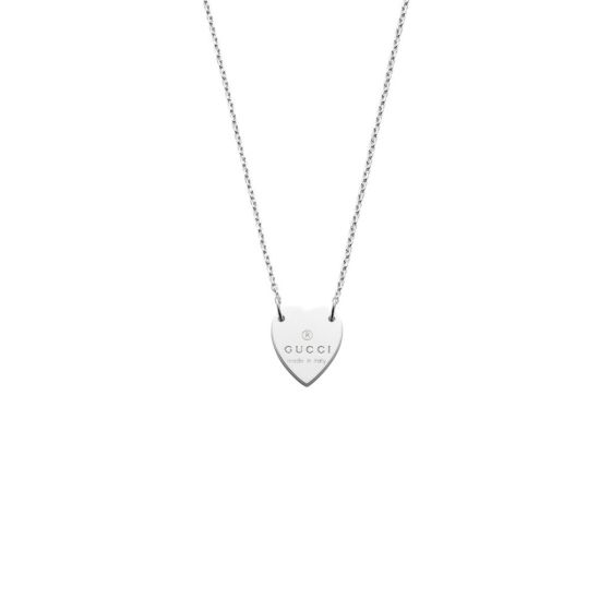 Gucci Sterling Silver Trademark Heart Necklace 