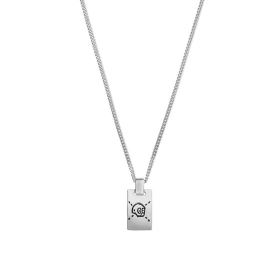 Gucci Ghost Silver Dog Tag Chain Necklace