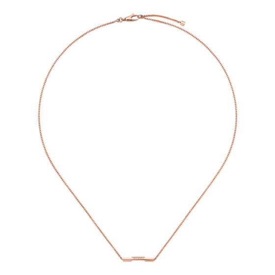 Gucci 18K Rose Gold Link To Love Bar Necklace