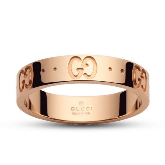 Gucci Icon Ring with GG Motif Design in 18kt Rose Gold YBC152045001