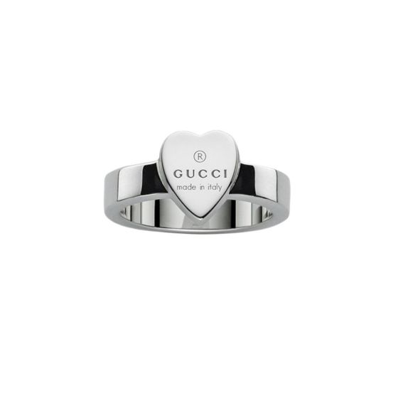 Gucci Sterling Silver Trademark Heart Ring 