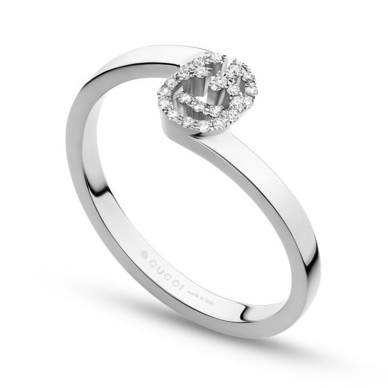 Gucci Running G Ring with Diamond GG Design