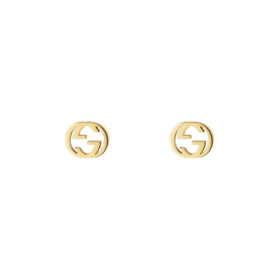 Gucci 18K Yellow Gold Interlocking G Earrings