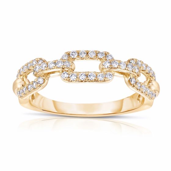 James Free 14K Yellow Gold Open Link Diamond Ring