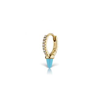 Maria Tash 14K Yellow Gold 6.5mm Turquoise Long Spike Earring XET3SPL65DTQ