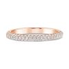 14kt Rose Gold Three Row Pave Diamond Wedding Band