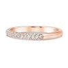 14kt Rose Gold Three Row Pave Diamond Wedding Band