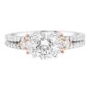 Jack Kelege Two-Tone Diamond Cluster Diamond Shoulder Engagement Ring