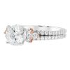 Jack Kelege Two-Tone Diamond Cluster Diamond Shoulder Engagement Ring