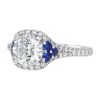 Jack Kelege Platinum Diamond Halo & Blue Sapphire Engagement Ring Setting