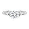 Jack Kelege White Gold Diamond Shoulder Accent Twisted Side Solitaire Engagement Ring
