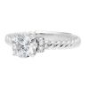 Jack Kelege White Gold Diamond Shoulder Accent Twisted Side Solitaire Engagement Ring