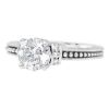 Jack Kelege White Gold Twist Design Sides Diamond Shoulder Engagement Ring Setting