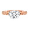 Jack Kelege Two-Tone Diamond Solitaire Twisted Shank Engagement Ring 