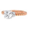 Jack Kelege Two-Tone Diamond Solitaire Twisted Shank Engagement Ring 