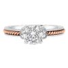 Jack Kelege Two-Tone Diamond Solitaire Engagement Ring With Twisted Shank