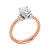 Jack Kelege Two-Tone Diamond Shoulder Accent Twisted Side Solitaire Engagement Ring