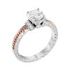 Jack Kelege Two-Tone Diamond Shoulder Accent Solitaire Engagement Ring