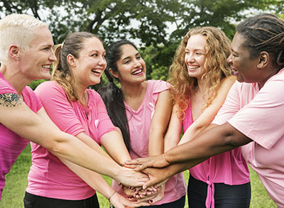 Pink Ribbon Girls with Jewelry